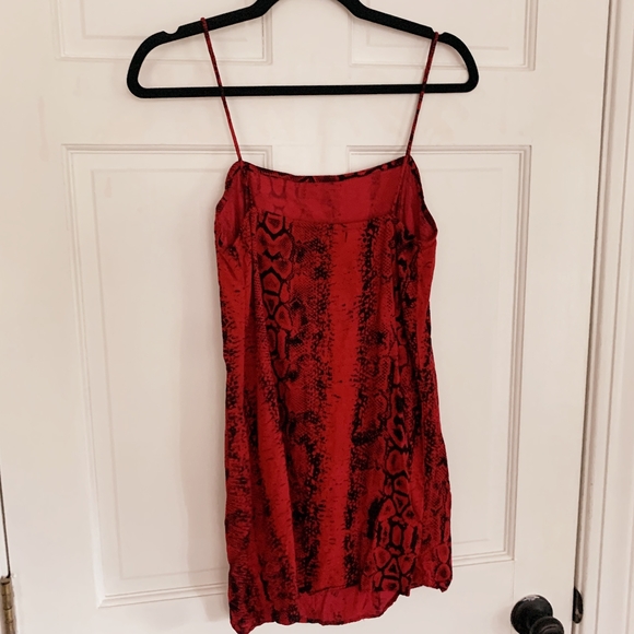 Motel Rocks Datista Slip Dress In Red Snake - Picture 3 of 6